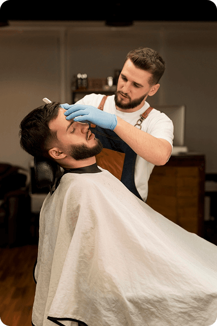 Inside a barbershop